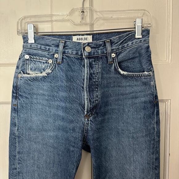 Agolde‎ Jamie Jeans Womens Size 23 Button Fly Distressed Raw Hems Organic Cotton - Picture 8 of 9